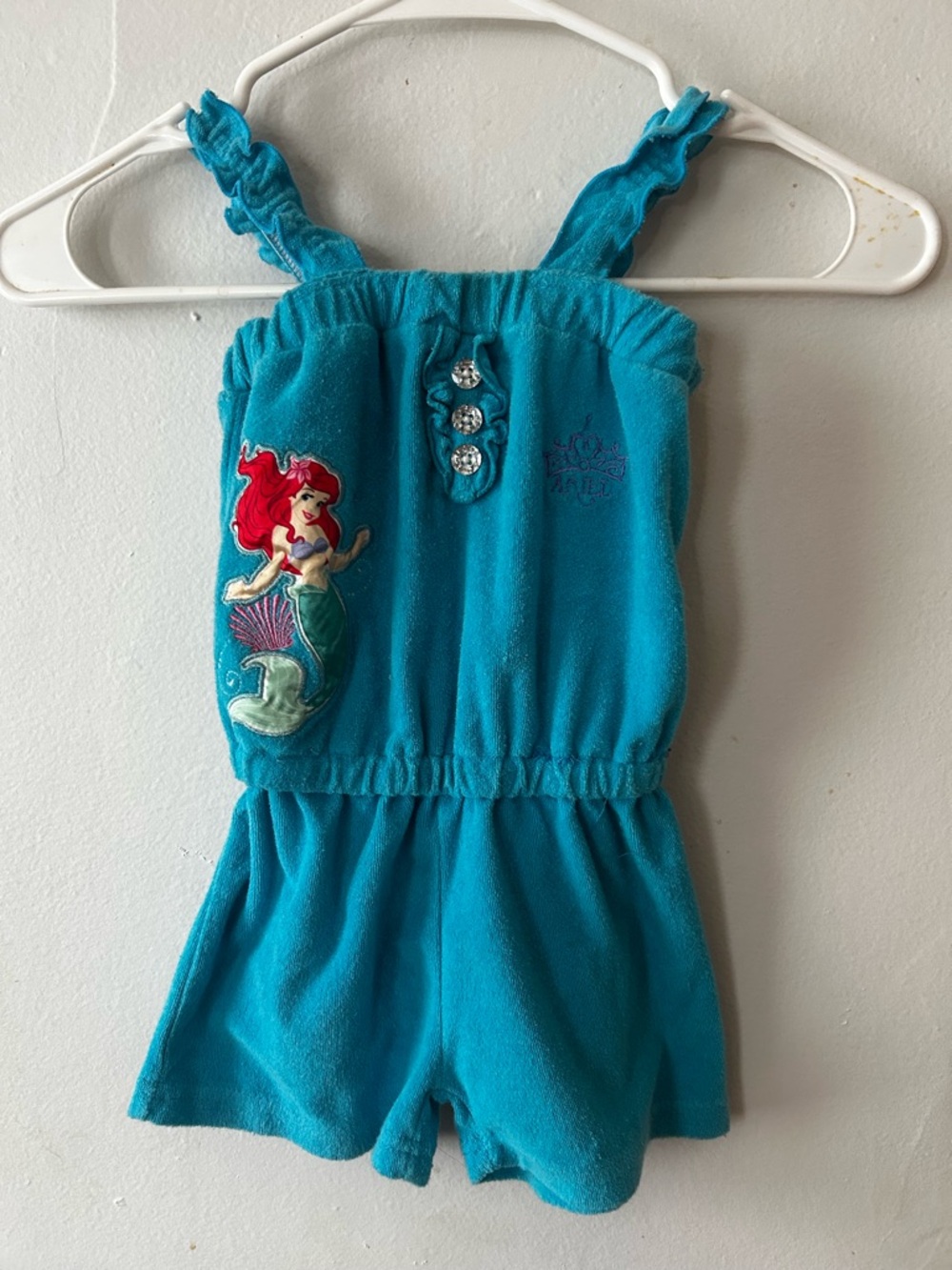 Ariel Blue Girls' Romper - Disney 2013 Terrycloth Sz 24 M